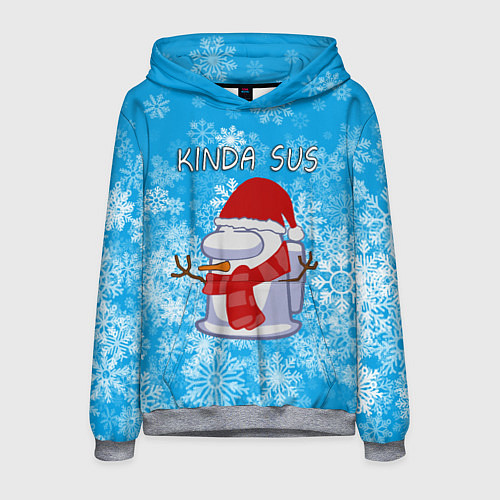 Мужская толстовка AMONG US СНЕГОВИК / 3D-Меланж – фото 1