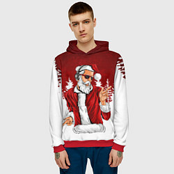 Толстовка-худи мужская Music Santa, цвет: 3D-красный — фото 2