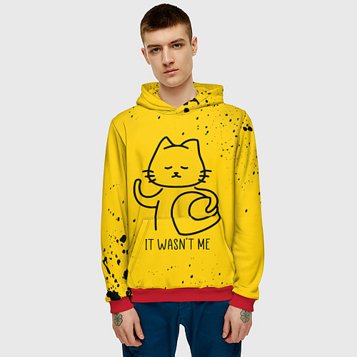 Мужская толстовка AMONG US - КОТИК / 3D-Красный – фото 3