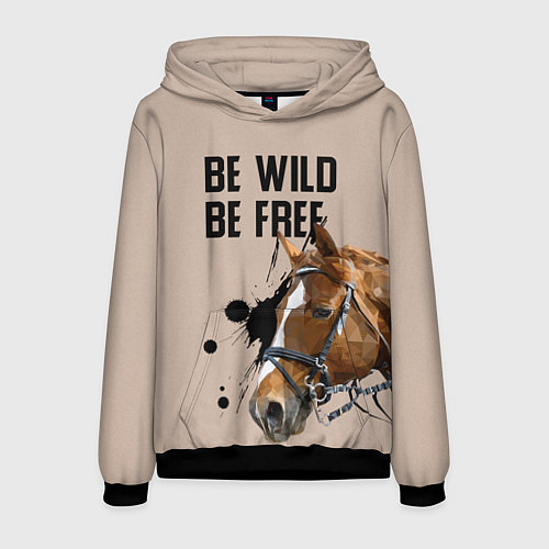 Мужская толстовка Be wild be free / 3D-Черный – фото 1