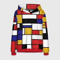 Толстовка-худи мужская Color blocking, цвет: 3D-красный