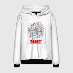Толстовка-худи мужская Лондон, цвет: 3D-черный