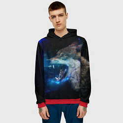 Толстовка-худи мужская Волчара Юморит, цвет: 3D-красный — фото 2