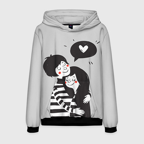 Мужская толстовка Любовь / 3D-Черный – фото 1