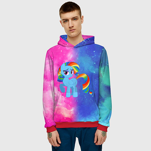 Мужская толстовка Радуга Дэш / 3D-Красный – фото 3