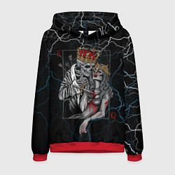 Толстовка-худи мужская The Skull King and Queen, цвет: 3D-красный
