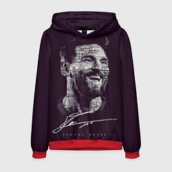 Толстовка-худи мужская Лионель месси с автографом, цвет: 3D-красный