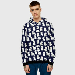 Толстовка-худи мужская Собаки Пушистики, цвет: 3D-черный — фото 2