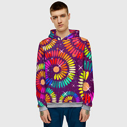 Толстовка-худи мужская Радужные спирали, цвет: 3D-меланж — фото 2