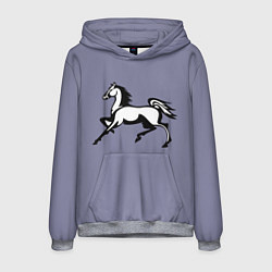 Толстовка-худи мужская Дикая лошадь, цвет: 3D-меланж