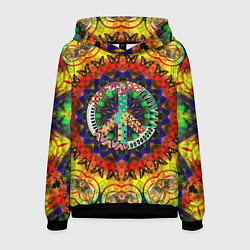 Толстовка-худи мужская Хиппи, цвет: 3D-черный