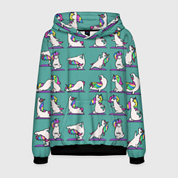 Толстовка-худи мужская Единороги Зарядка, цвет: 3D-черный