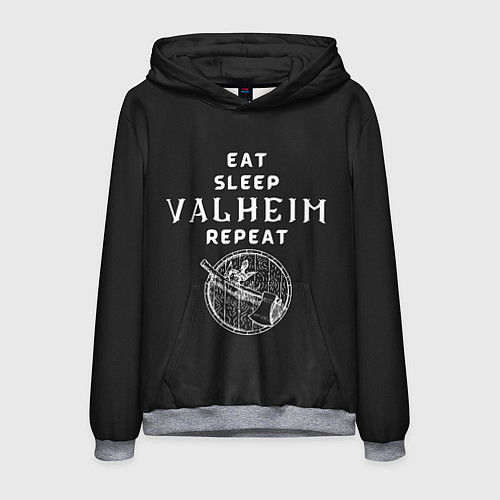 Мужская толстовка Eat Sleep Valheim Repeat / 3D-Меланж – фото 1