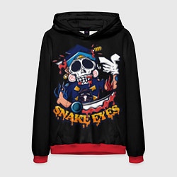Толстовка-худи мужская Skull Snake Eyes, цвет: 3D-красный