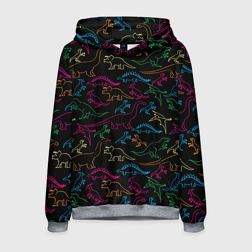 Мужская толстовка Динозавры / 3D-Меланж – фото 1