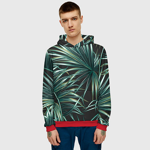 Мужская толстовка Папоротник / 3D-Красный – фото 3