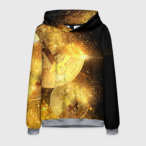 Мужская толстовка БИТКОИН ЗОЛОТО BITCOIN GOLD / 3D-Меланж – фото 1