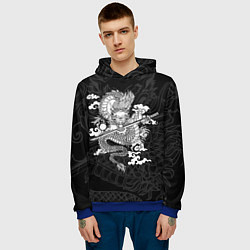 Толстовка-худи мужская ДРАКОН DRAGON, цвет: 3D-синий — фото 2