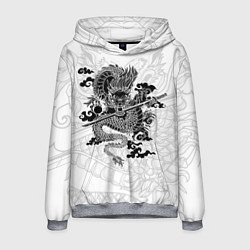 Толстовка-худи мужская ДРАКОН DRAGON, цвет: 3D-меланж