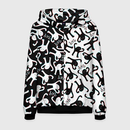 Мужская толстовка МЕМ КОТ ЪУЪ СЪУКА / 3D-Черный – фото 1