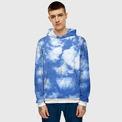 Толстовка-худи мужская ОБЛАКА, цвет: 3D-белый — фото 2
