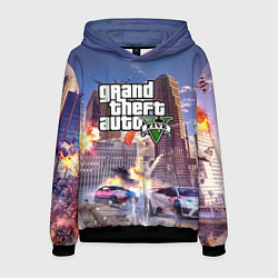 Толстовка-худи мужская ЭКШЕН Grand Theft Auto V, цвет: 3D-черный