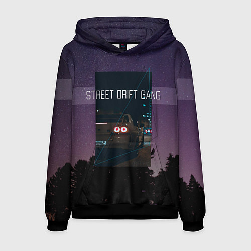 Мужская толстовка Street Drift Gang Дрифт / 3D-Черный – фото 1