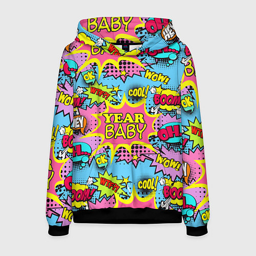 Мужская толстовка Year baby Pop art print / 3D-Черный – фото 1