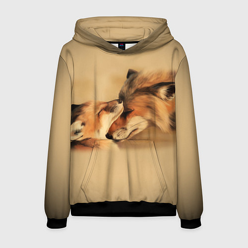 Мужская толстовка Лисички / 3D-Черный – фото 1