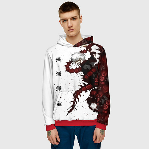 Мужская толстовка Какуджа Токийский гуль / 3D-Красный – фото 3