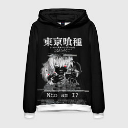 Толстовка-худи мужская Who am I? Tokyo Ghoul, цвет: 3D-белый