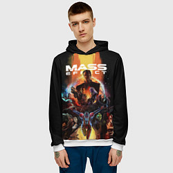 Толстовка-худи мужская Mass effect, цвет: 3D-белый — фото 2
