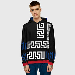 Толстовка-худи мужская Геометрический Минимализм, цвет: 3D-красный — фото 2