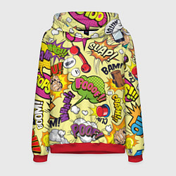 Толстовка-худи мужская Комикс, цвет: 3D-красный