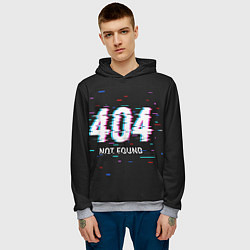 Толстовка-худи мужская Глитч 404, цвет: 3D-меланж — фото 2
