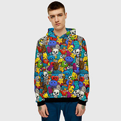 Толстовка-худи мужская Граффити, цвет: 3D-черный — фото 2
