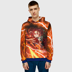 Толстовка-худи мужская КЛИНОК РАССЕКАЮЩИЙ ДЕМОНОВ, цвет: 3D-синий — фото 2