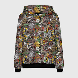 Толстовка-худи мужская Музыка, цвет: 3D-черный