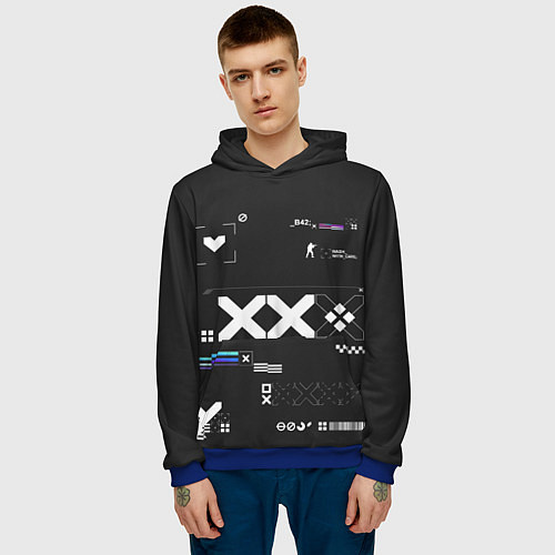 Мужская толстовка Desert Eagle: Printstream Graphite / 3D-Синий – фото 3