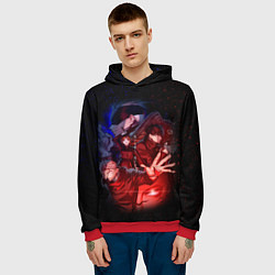 Толстовка-худи мужская МАГИЧЕСКАЯ БИТВА SUKUNA, цвет: 3D-красный — фото 2