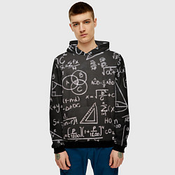 Толстовка-худи мужская Математические уравнения, цвет: 3D-черный — фото 2