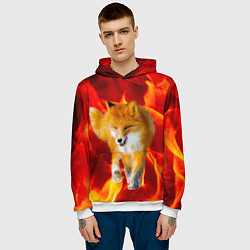 Толстовка-худи мужская Fire Fox, цвет: 3D-белый — фото 2