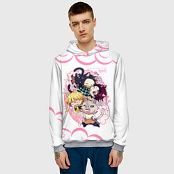 Толстовка-худи мужская Клинок, рассекающий демонов ПЕРСОНАЖИ, цвет: 3D-меланж — фото 2