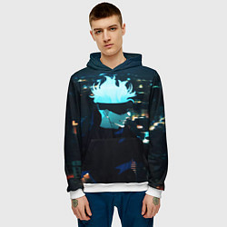 Толстовка-худи мужская Магическая битва, цвет: 3D-белый — фото 2