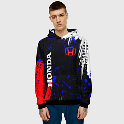 Толстовка-худи мужская HONDA, цвет: 3D-черный — фото 2