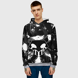 Толстовка-худи мужская БЛИЧ ШИНИГАМИ ЛОГО НА СПИНЕ, цвет: 3D-меланж — фото 2