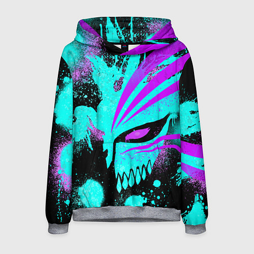 Мужская толстовка БЛИЧ МАСКА ПУСТОГО НЕОН / 3D-Меланж – фото 1
