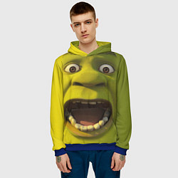 Толстовка-худи мужская Shrek is Yelling, цвет: 3D-синий — фото 2