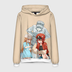 Толстовка-худи мужская Клетки за работой, цвет: 3D-белый