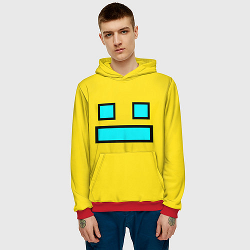 Мужская толстовка Geometry Dash: Smile / 3D-Красный – фото 3